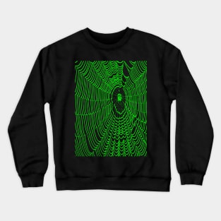 Artistic Halloween Spider Web Cobweb Doodle In Green Crewneck Sweatshirt